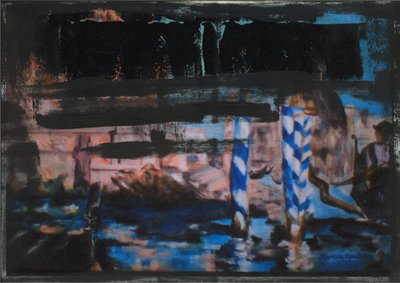 Canal Grande Abstrait Noir 1 - Martina Konitzky