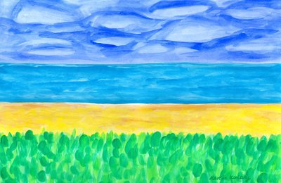 Plage de sable jaune et mer turquoise - Martina Konitzky