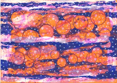 Mandarines en hiver abstrait - Martina Konitzky