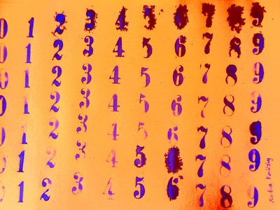 Timbre chiffres orange - Martina Konitzky