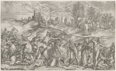 Massacre des Innocents à Bethléem et la fuite en Égypte - Martino Rota