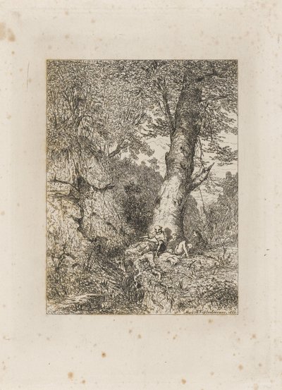 Guerriers au repos sous un arbre - Martinus Antonius Kuytenbrouwer jr.