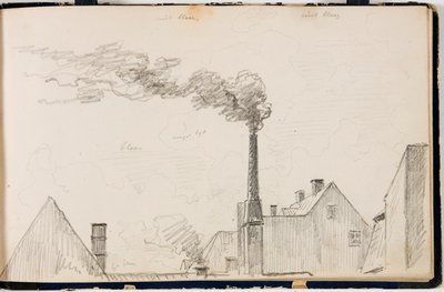 Vue urbaine avec cheminée fumante - Martinus Rørbye