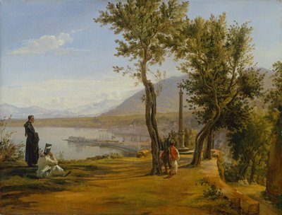 Figures à un sanctuaire, un port au-delà - Martinus Rorbye