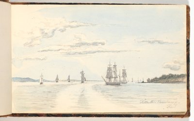 Paysage côtier avec bateaux - Martinus Rørbye