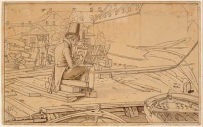 Un artiste peignant près d
