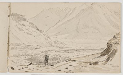 Paysage de montagne avec randonneur - Martinus Rørbye
