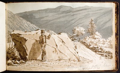 Un homme à la pierre à potins dans la vallée de Vestfjord - Martinus Rørbye