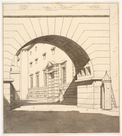 Étude préliminaire pour la peinture "Le bâtiment de l