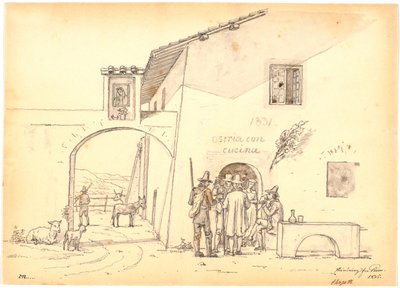 Italiens devant une fromagerie - Martinus Rørbye