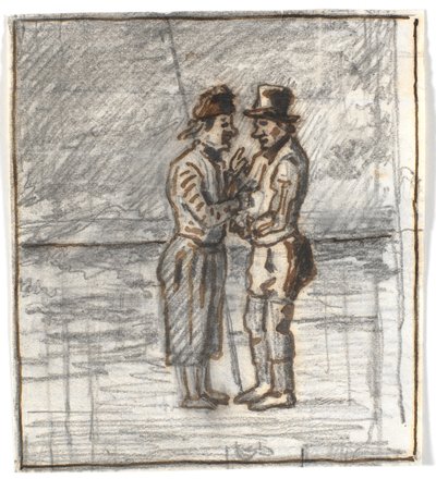 Deux habitants de Skagen en conversation au bord de la mer - Martinus Rørbye