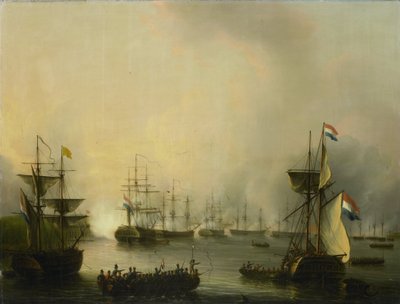 Le bombardement de Palembang, Sumatra, 24 juin 1821 - Martinus Schouman