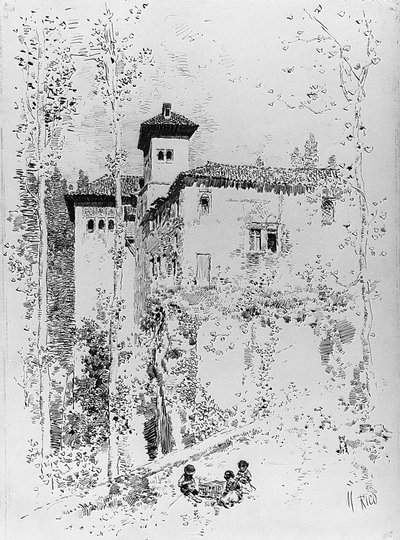 Dessin préparatoire pour "Tour des Dames" - Martín Rico y Ortega