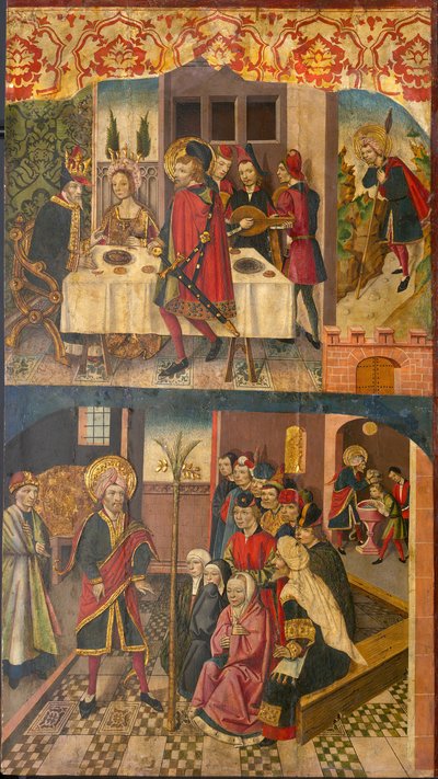Saint Christophe quittant le roi qui craignait Satan, Saint Christophe et ses convertis - Martín de Soria