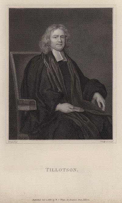 John Tillotson, archevêque de Canterbury (gravure) - Mary (after) Beale