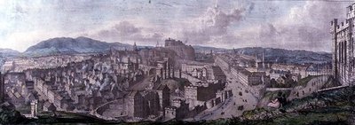 Vue du sommet de Calton Hill depuis le Monument de Nelson regardant vers l