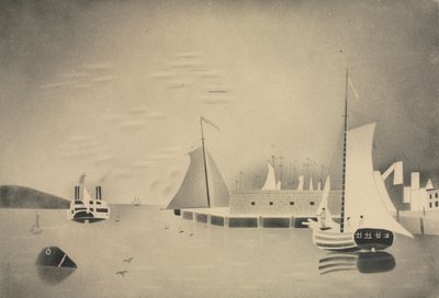 Scène de port, années 1850 ou 60 - Mary Altha Nims