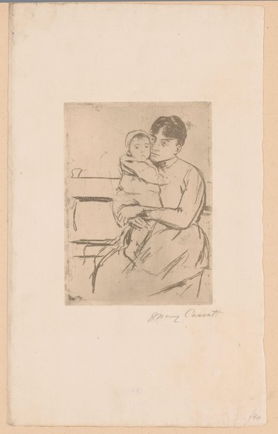 Sur le banc - Mary Cassatt (signed by artist)