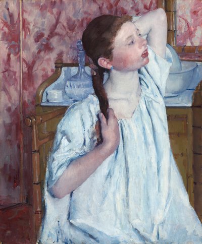 Fille Arrangant Ses Cheveux, 1886 - Mary Cassatt