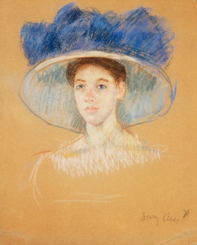 Tête de femme avec un grand chapeau, vers 1909 - Mary Cassatt