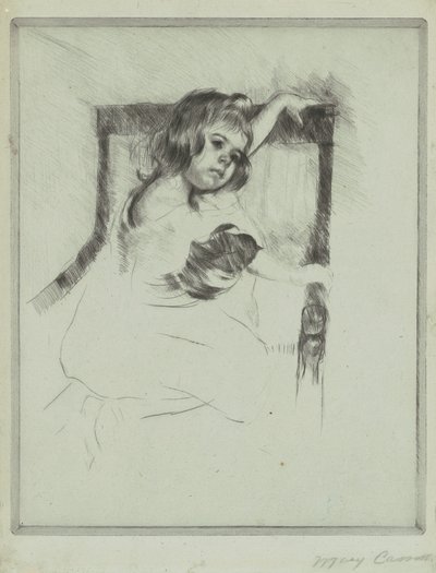 À genoux dans un fauteuil - Mary Cassatt