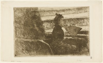 Dame en noir, dans une loge, face à droite - Mary Cassatt
