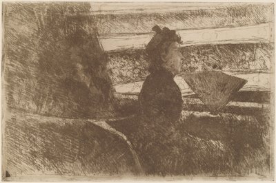Dame en noir, dans une loge, face à droite, c. 1880 - Mary Cassatt