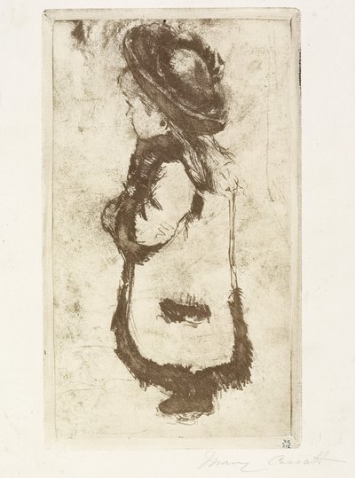 Mademoiselle Luguet en manteau et chapeau, vers 1883 - Mary Cassatt