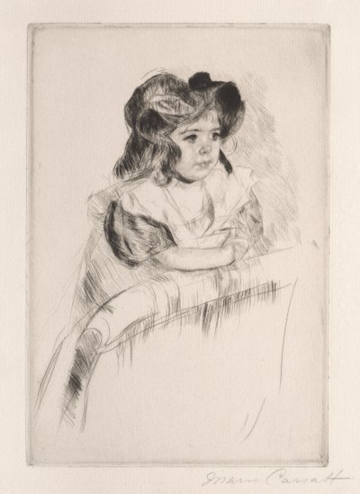 Margot, reposant les bras sur le dossier du fauteuil, vers 1903 - Mary Cassatt