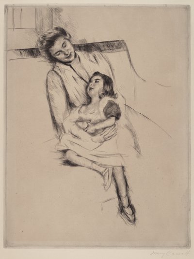 Reine et Margot assises sur un canapé n° 2, vers 1902 - Mary Cassatt