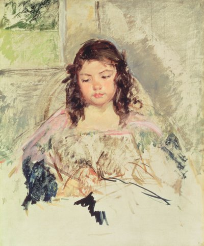 Esquisse pour "Françoise dans une chaise à dossier rond, lisant" ou "Une fille en rose" c.1908 - Mary Cassatt