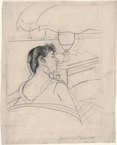 Femme et lampe - Mary Cassatt
