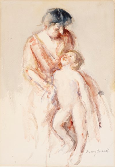 Femme avec garçon nu à sa gauche - Mary Cassatt
