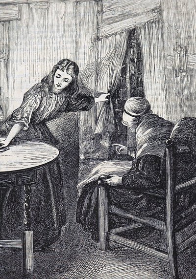 Une fille et une mère attendant l