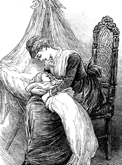 Une jeune mère câlinant son enfant - Mary Ellen Edwards