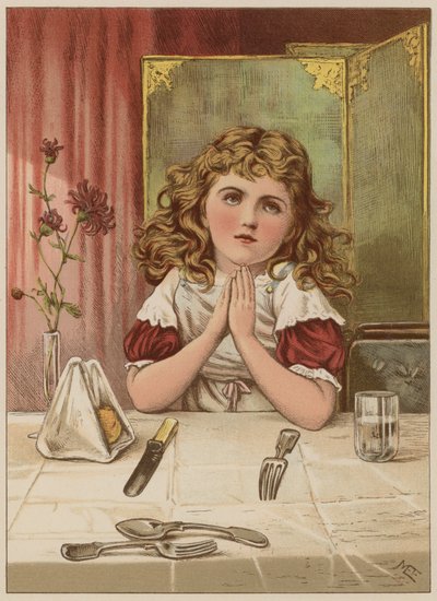 Fille disant la grâce avant le repas - Mary Ellen Edwards