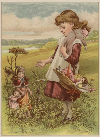 Fille promenant ses poupées - Mary Ellen Edwards