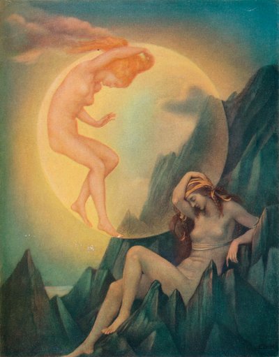 La Terre endormie et la Lune éveillée, vers 1905 - Evelyn De Morgan