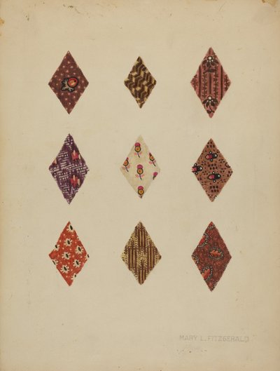 Carrés de quilt, vers 1937 - Mary Fitzgerald