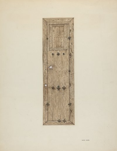 Porte cloutée de cuivre, une paire, vers 1939 - Mary Hansen