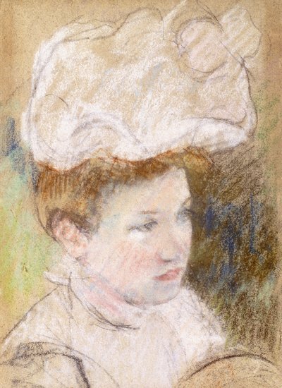 Léontine avec un chapeau rose duveteux, 1898 - Mary Cassatt