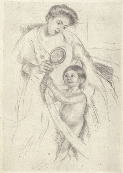 Regard dans un miroir à main #3 - Mary Stevenson Cassatt