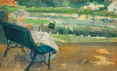 Lydia assise sur un porche, crochetant, c.1881 - Mary Cassatt