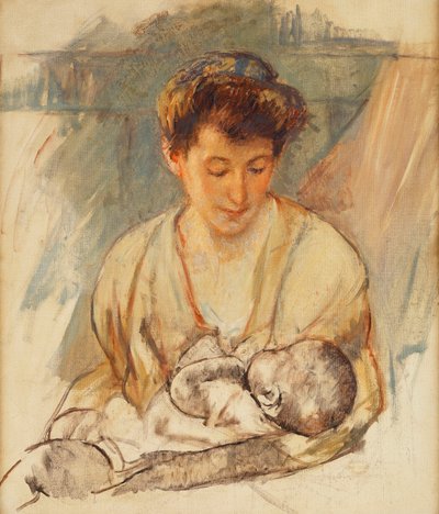 Mère Rose regardant son bébé endormi, c.1900 - Mary Cassatt