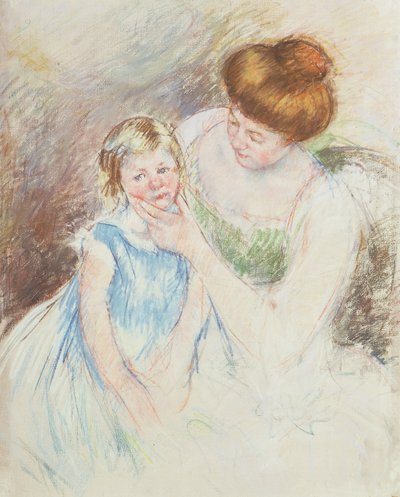 Mère tenant le menton de Sara de la main gauche - Mary Cassatt