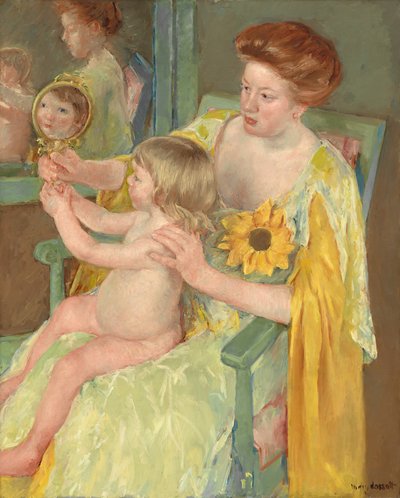 Femme avec un Tournesol - Mary Stevenson Cassatt