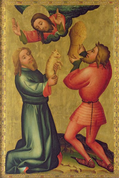 Les Offrandes de Caïn et Abel du Grand Autel de Saint-Pierre à Hambourg, Le Retable de Grabow, 1383 - Master Bertram of Minden