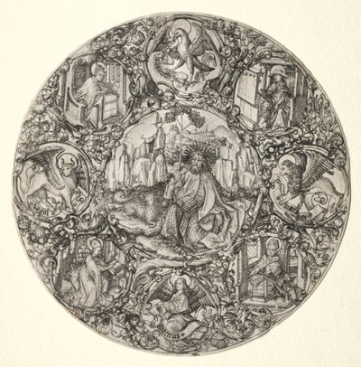Saint Jean-Baptiste entouré des évangélistes et des quatre pères de l