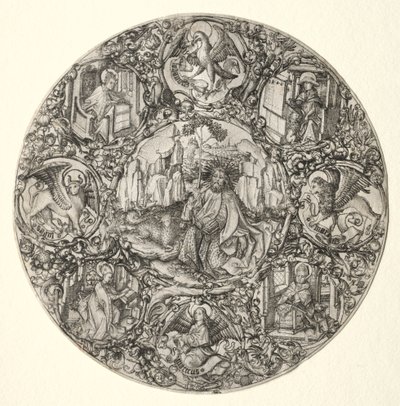 Saint Jean-Baptiste entouré des Évangélistes et des Quatre Pères de l