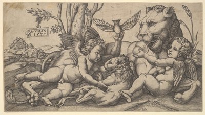 Putti et lions, 1547 - Master FG